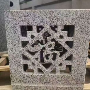 兰州 芝麻白花岗岩镂空雕花灯笼