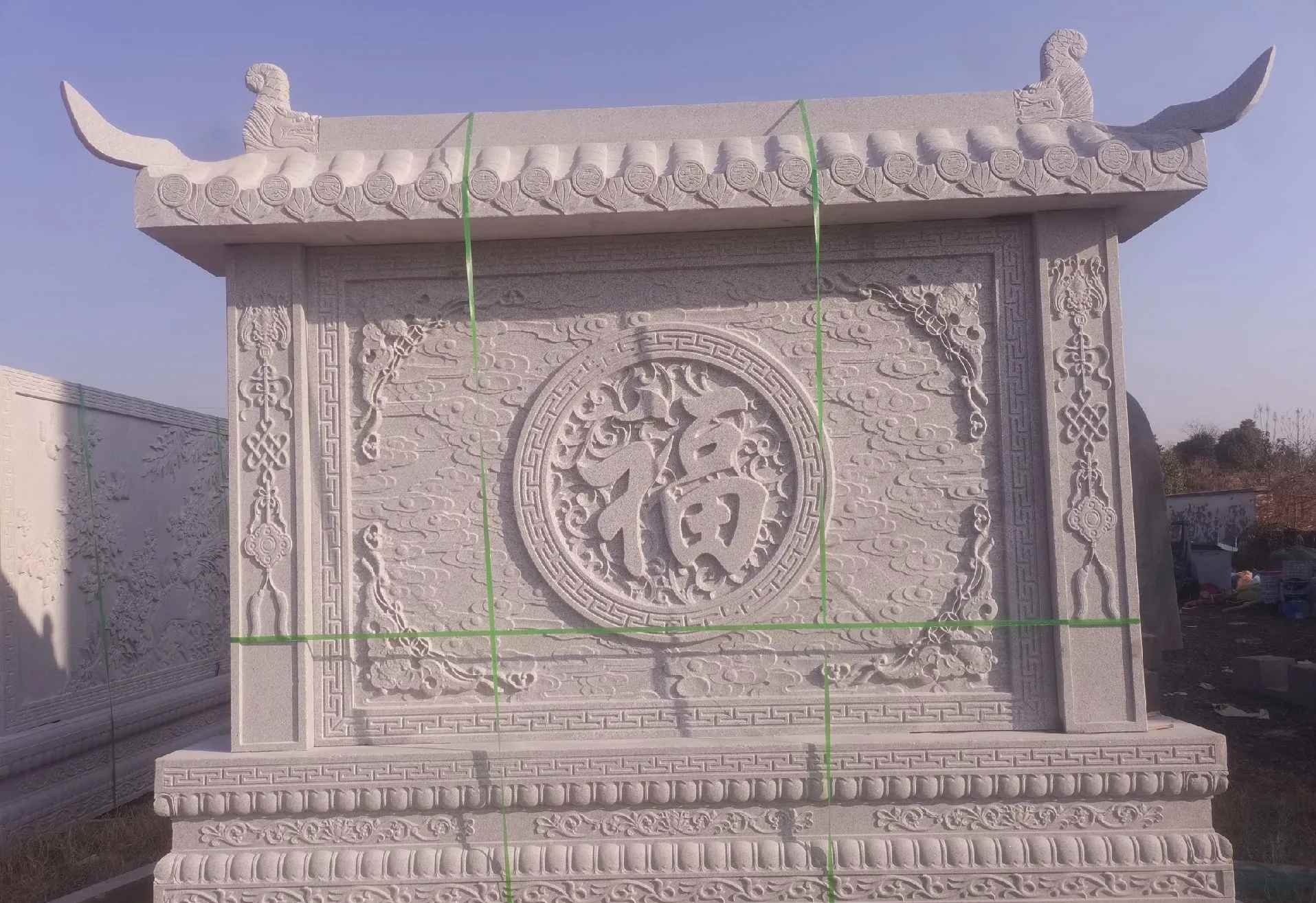 兰州 芝麻白花岗岩屏风，照壁，影壁